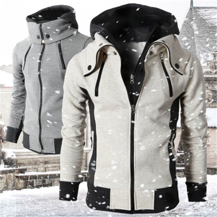 Hommes nouveau souhait commerce extérieur fermeture éclair pull à capuche veste décontractée automne et hiver Sports de plein air deux pièces faux hommes veste