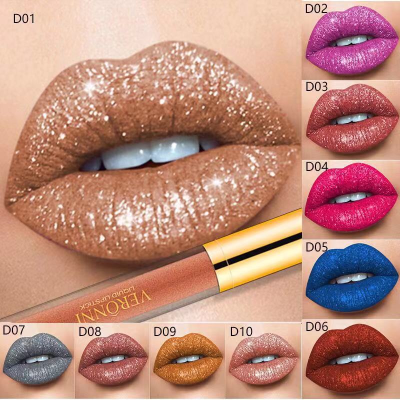 Veronni SIP Glitter Flip Matte Pearlescence Lip Bloss Cup antiadhésif Diamond Lip Bloss Wish