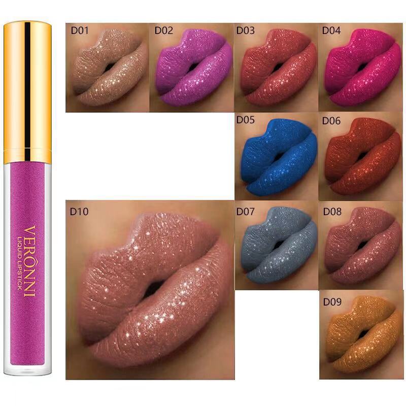 Veronni SIP Glitter Flip Matte Pearlescence Lip Bloss Cup antiadhésif Diamond Lip Bloss Wish