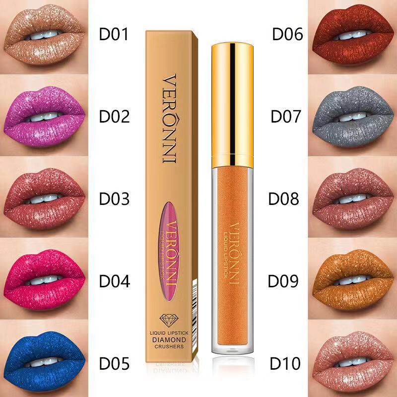 Veronni SIP Glitter Flip Matte Pearlescence Lip Bloss Cup antiadhésif Diamond Lip Bloss Wish