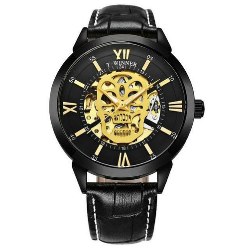 Montre mécanique auto avec bracelet en cuir pour homme Livraison 8 à 14 jours