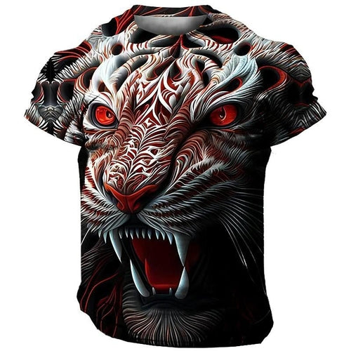 T-shirt à manches courtes pour homme avec imprimé lion 3D XS au 6XL