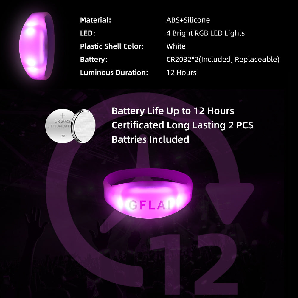 Bracelets à led en silicone Livraison 8 à 14 jours