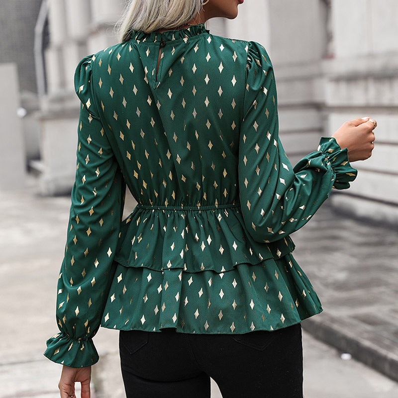 Chemise Slim à manches longues pour femmes, vêtements européens et américains, nouvelle mode d'automne