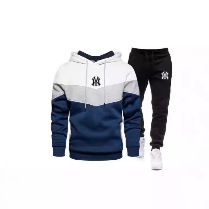 Costume de sport décontracté à capuche et à lacets pour hommes