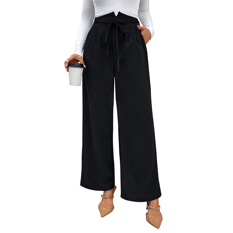 Pantalon décontracté taille haute à jambes larges, jambes droites, pour les déplacements, nouveau pantalon décontracté, automne et hiver, pantalon de costume ample