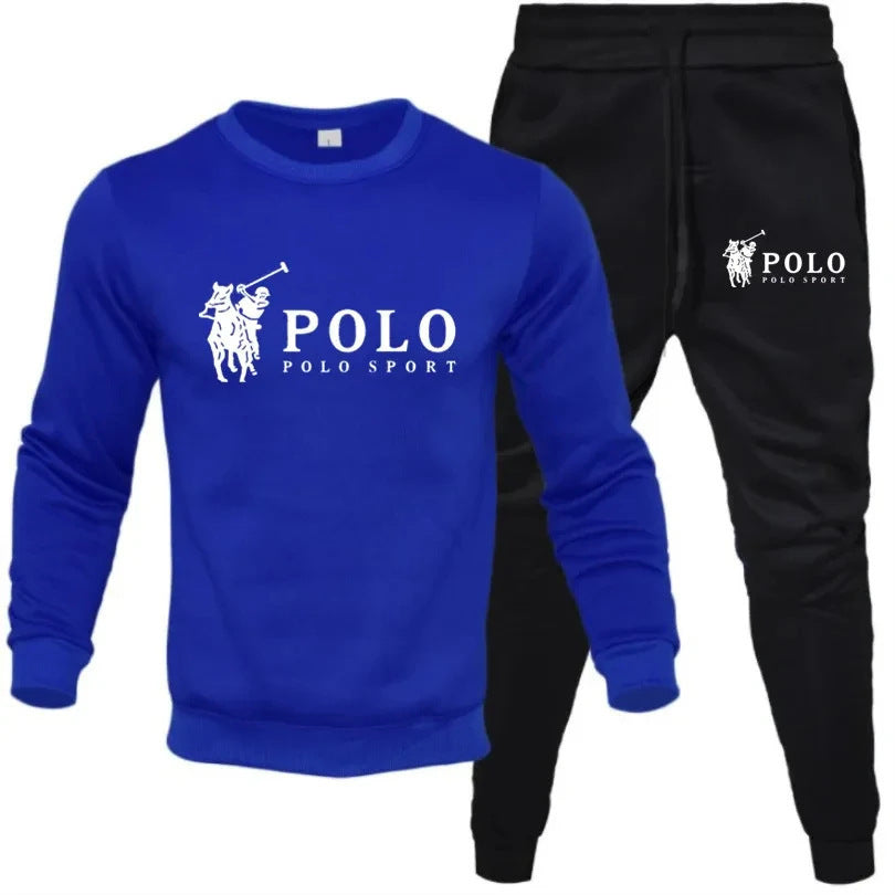 Costume de sport pour hommes, mode décontractée, combinaison sweat-shirt à capuche + pantalon, ensemble polaire 2 pièces, printemps et automne