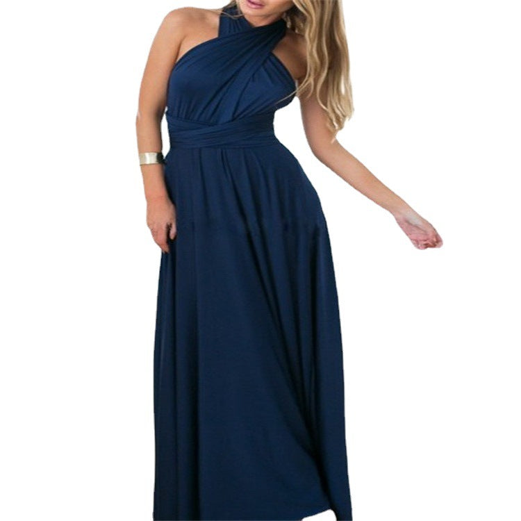 Robe longue rouge à bandes, multi-vêtements européens et américains, Sexy, superbe, multi-cordes