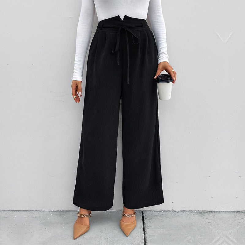 Pantalon décontracté taille haute à jambes larges, jambes droites, pour les déplacements, nouveau pantalon décontracté, automne et hiver, pantalon de costume ample