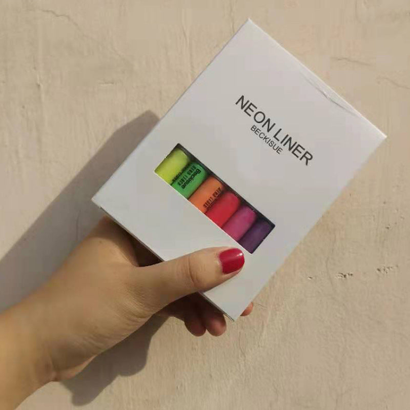 Beckisue Eyeliner Fluorescent 8 Pack Set Imperméable Et Résistant à La Sueur Eyeliner Arc-En-Ciel À Séchage Rapide Peinture Peinte Au Néon Uv