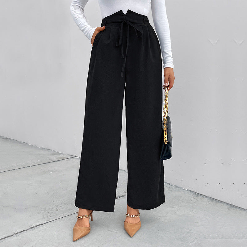 Pantalon décontracté taille haute à jambes larges, jambes droites, pour les déplacements, nouveau pantalon décontracté, automne et hiver, pantalon de costume ample