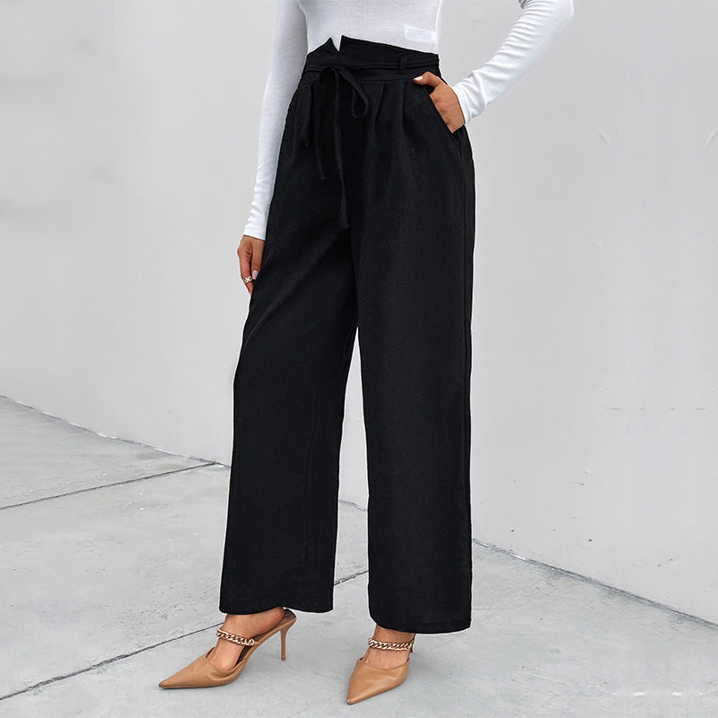 Pantalon décontracté taille haute à jambes larges, jambes droites, pour les déplacements, nouveau pantalon décontracté, automne et hiver, pantalon de costume ample