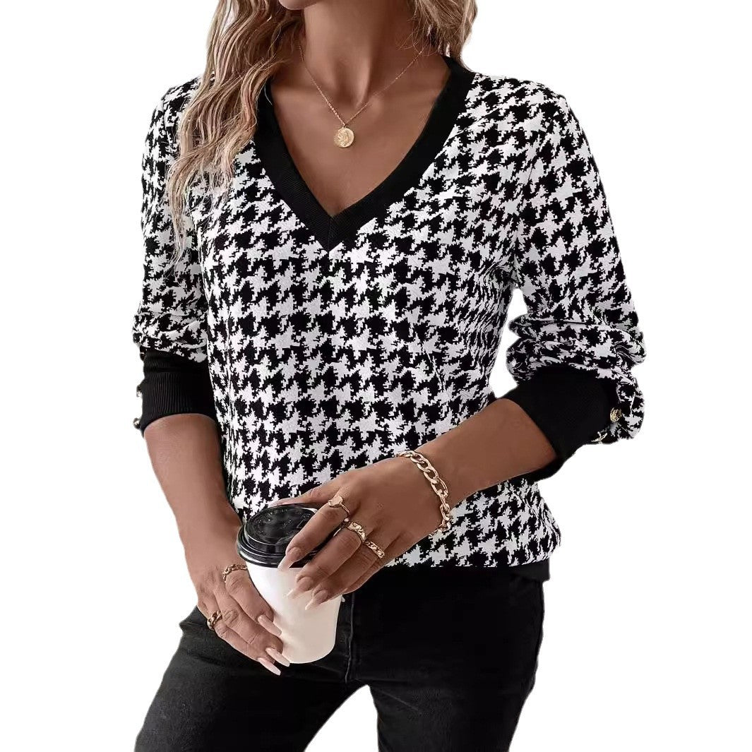 Pull col en V manches longues Livraison 15 à 30 jours