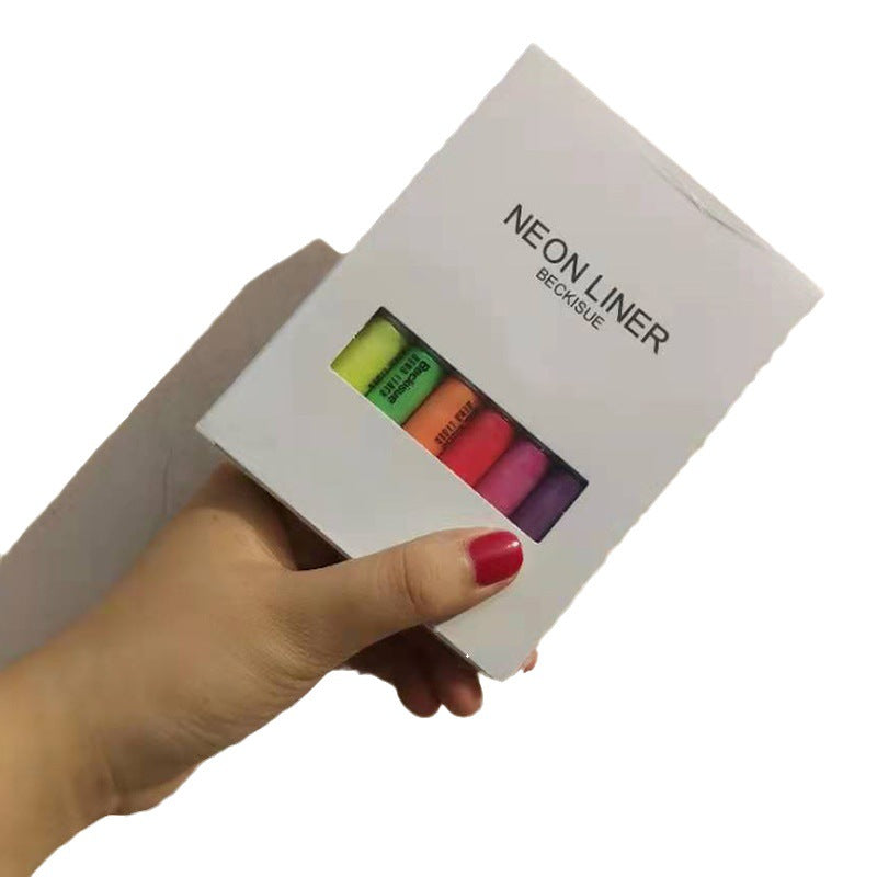 Beckisue Eyeliner Fluorescent 8 Pack Set Imperméable Et Résistant à La Sueur Eyeliner Arc-En-Ciel À Séchage Rapide Peinture Peinte Au Néon Uv