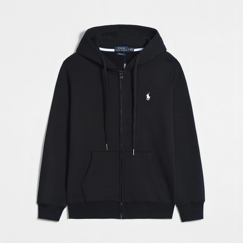 Printemps Et Automne Paul Sweat-Shirt À Manches Longues pour Hommes Décontracté Pur Coton Couleur Pure Brodé Poney Logo Pull À Fermeture Éclair Cardigan Sweat-Shirt