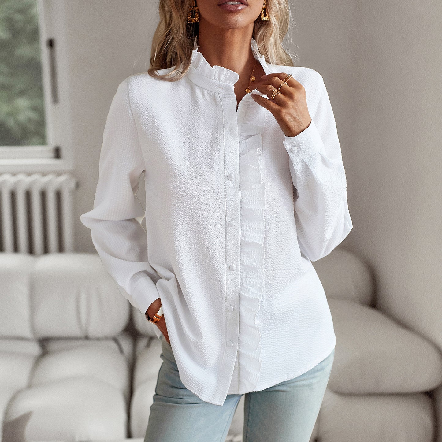 Chemise à manches longues pour femmes, haut de banlieue tempérament