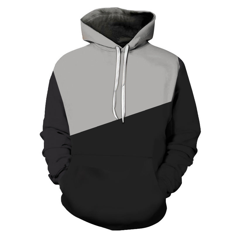 Automne pull pull hommes couture contraste couleur pull décontracté hommes Stretch sport transfrontalier à capuche pull hommes