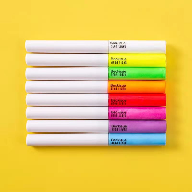 Beckisue Eyeliner Fluorescent 8 Pack Set Imperméable Et Résistant à La Sueur Eyeliner Arc-En-Ciel À Séchage Rapide Peinture Peinte Au Néon Uv