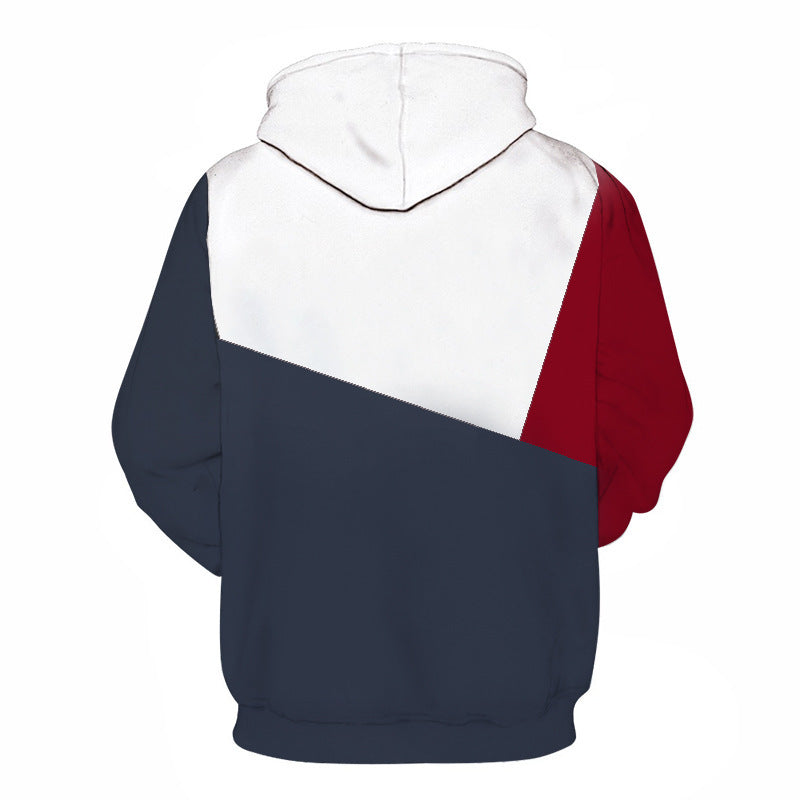 Automne pull pull hommes couture contraste couleur pull décontracté hommes Stretch sport transfrontalier à capuche pull hommes