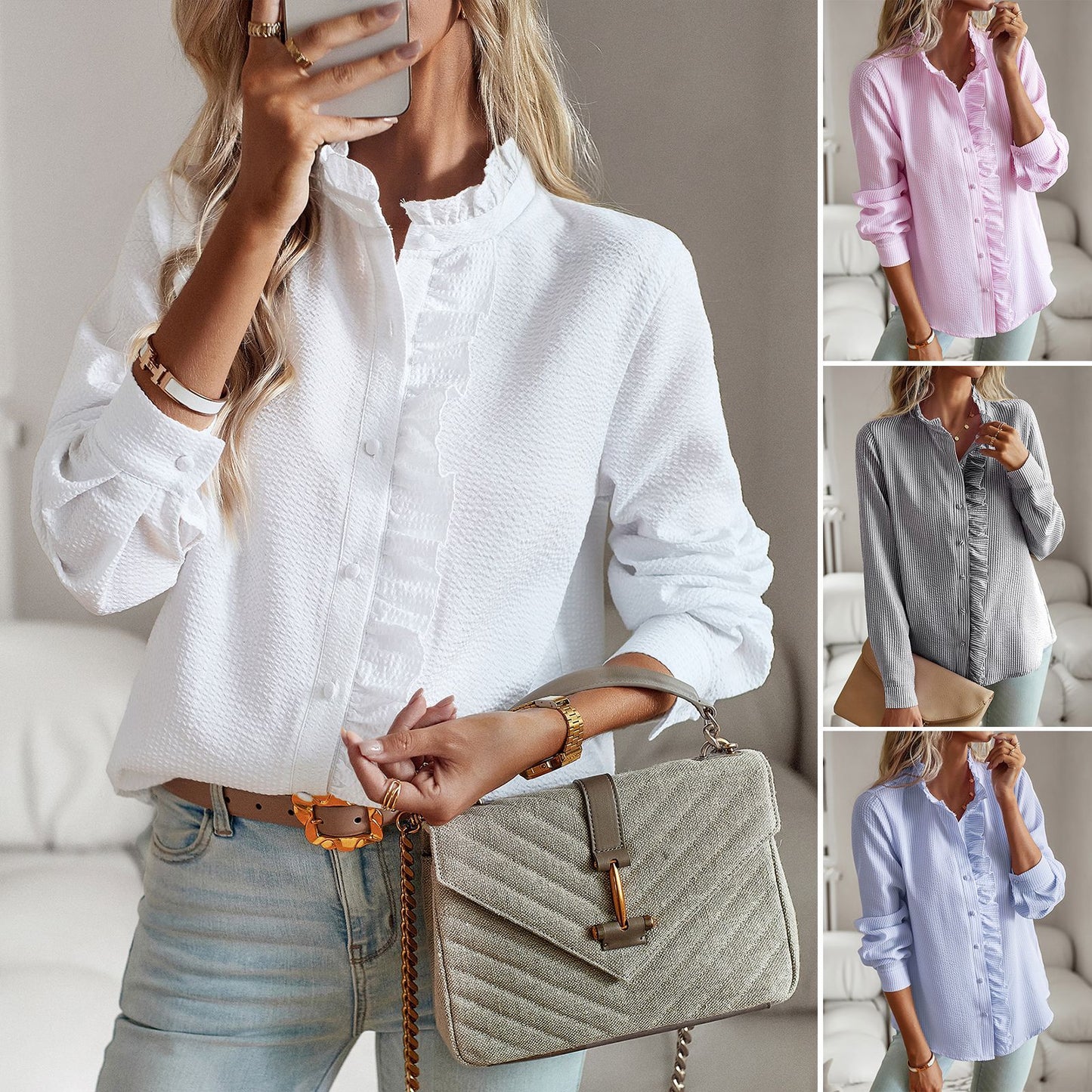 Chemise à manches longues pour femmes, haut de banlieue tempérament