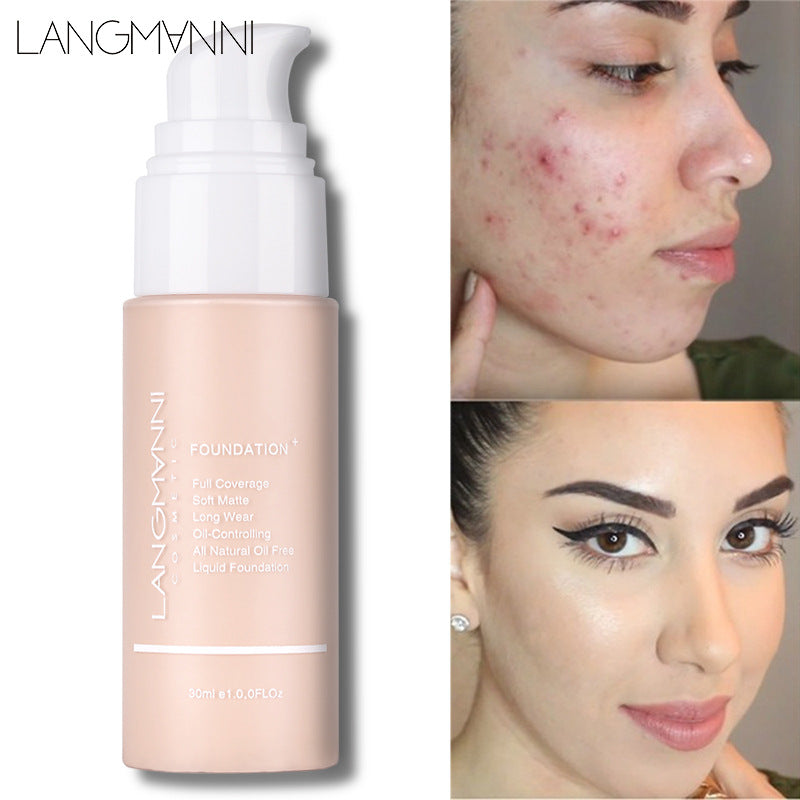 Fond de teint liquide à pression, correcteur d'huile mat Kong, fond de teint liquide, maquillage européen et américain