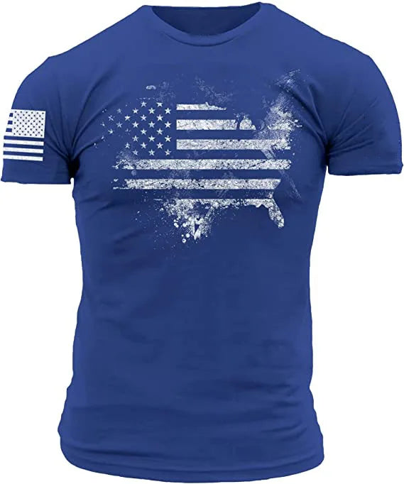 Tee Shirt drapeau américain pour hommes Livraison 20 à 30 jours