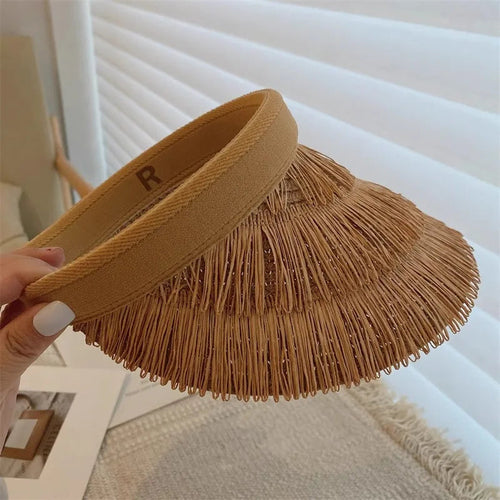 Chapeau pare-soleil en paille pour femmes