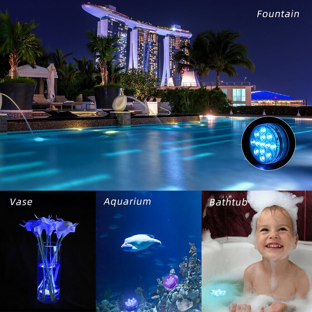 Ampoule à led submersible avec ventouses pour piscine Livraison 4 à 7 jours