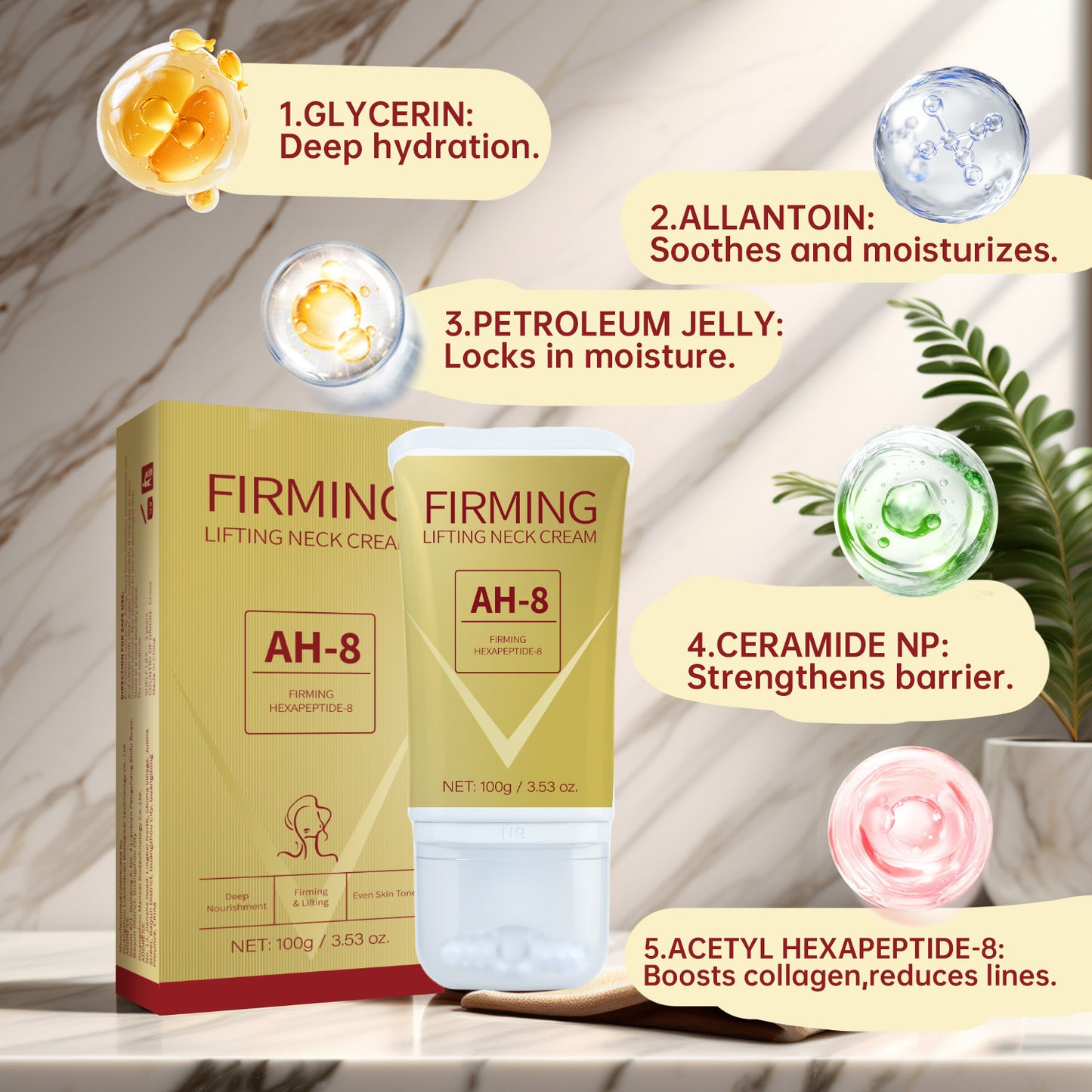 Crème raffermissante pour le cou