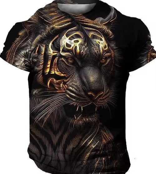 T-shirt à manches courtes pour homme avec imprimé lion 3D XS au 6XL