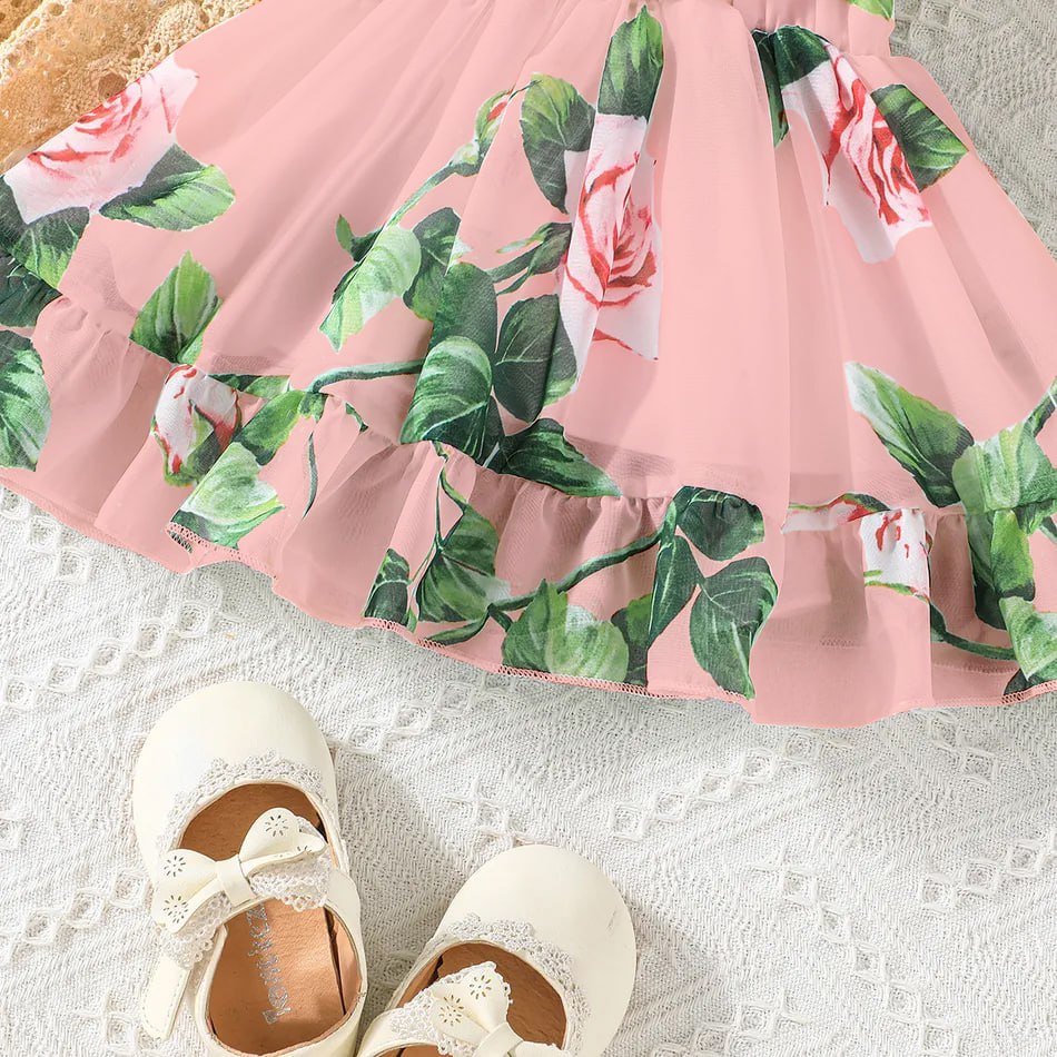 Robe fille en lycra à imprimé floral pour fille de 1 à 2 ans