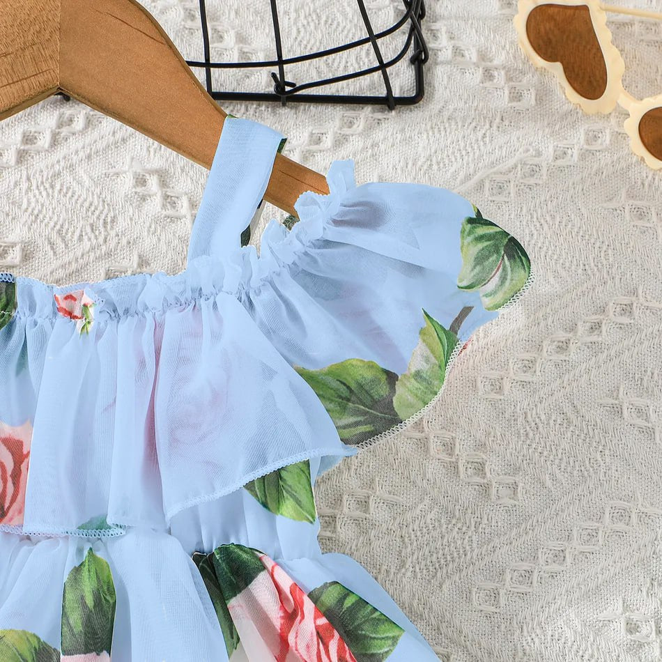 Robe fille en lycra à imprimé floral pour fille de 3 à 4 ans
