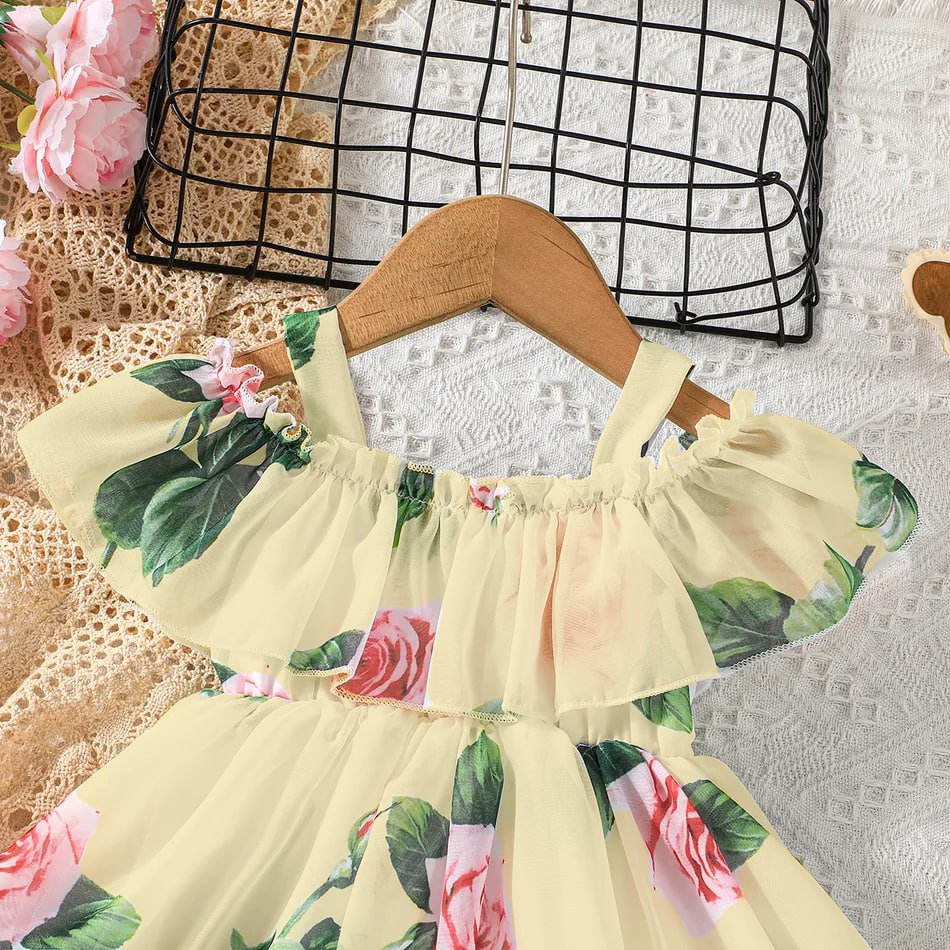 Robe fille en lycra à imprimé floral pour fille de 1 à 2 ans