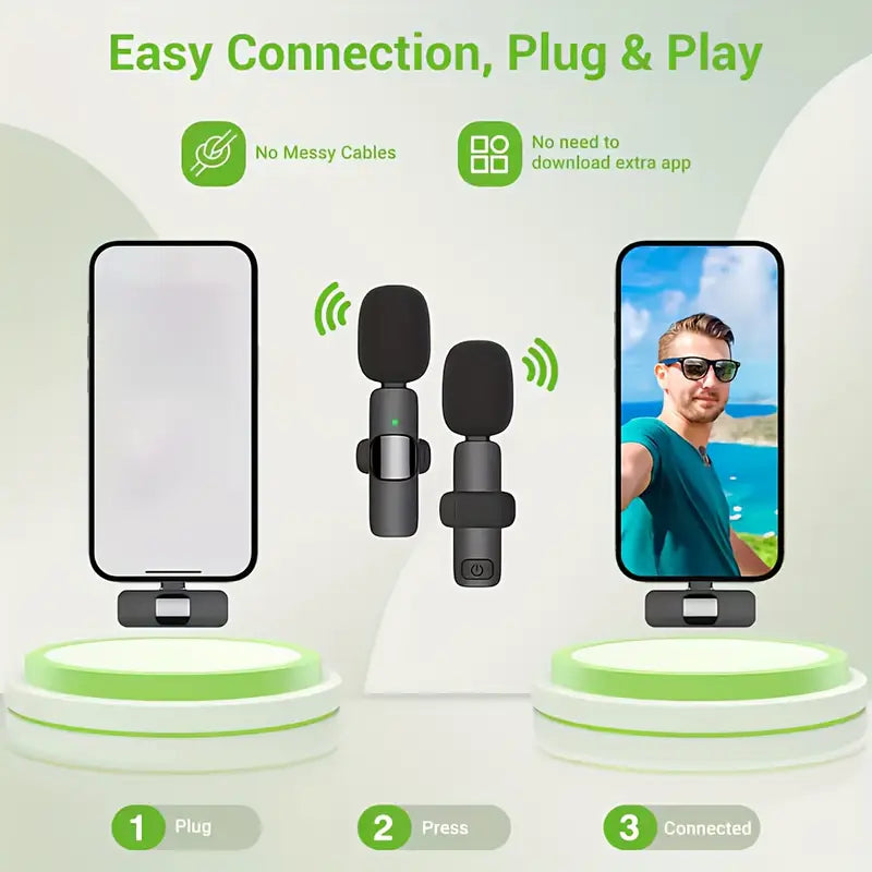 Microphone Lavalier sans fil, réduction de bruit Livraison 7 jours