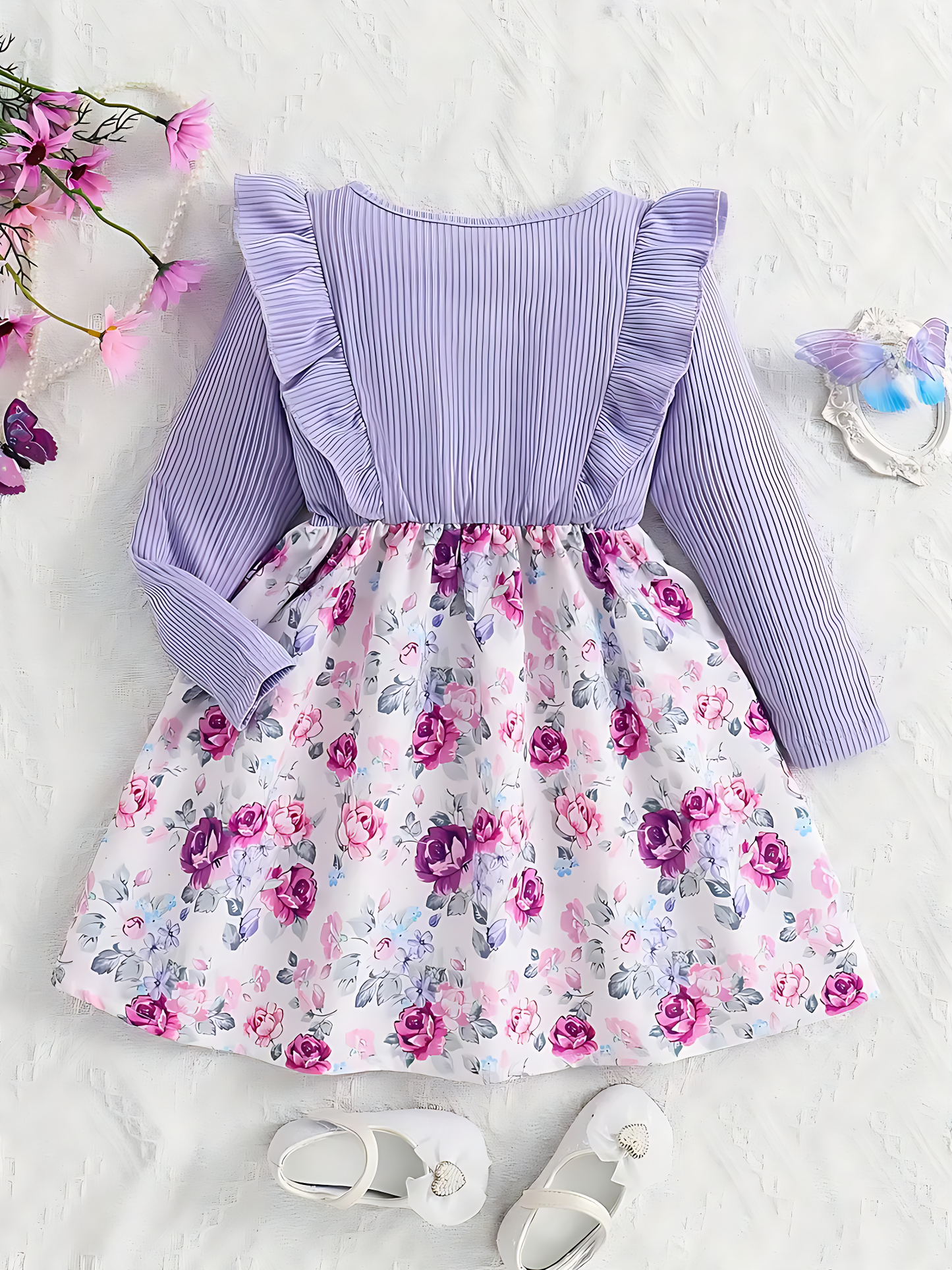 Robe en lycra à imprimé floral pour fille de 6 à 12 mois Livraison 8 à 14 jours