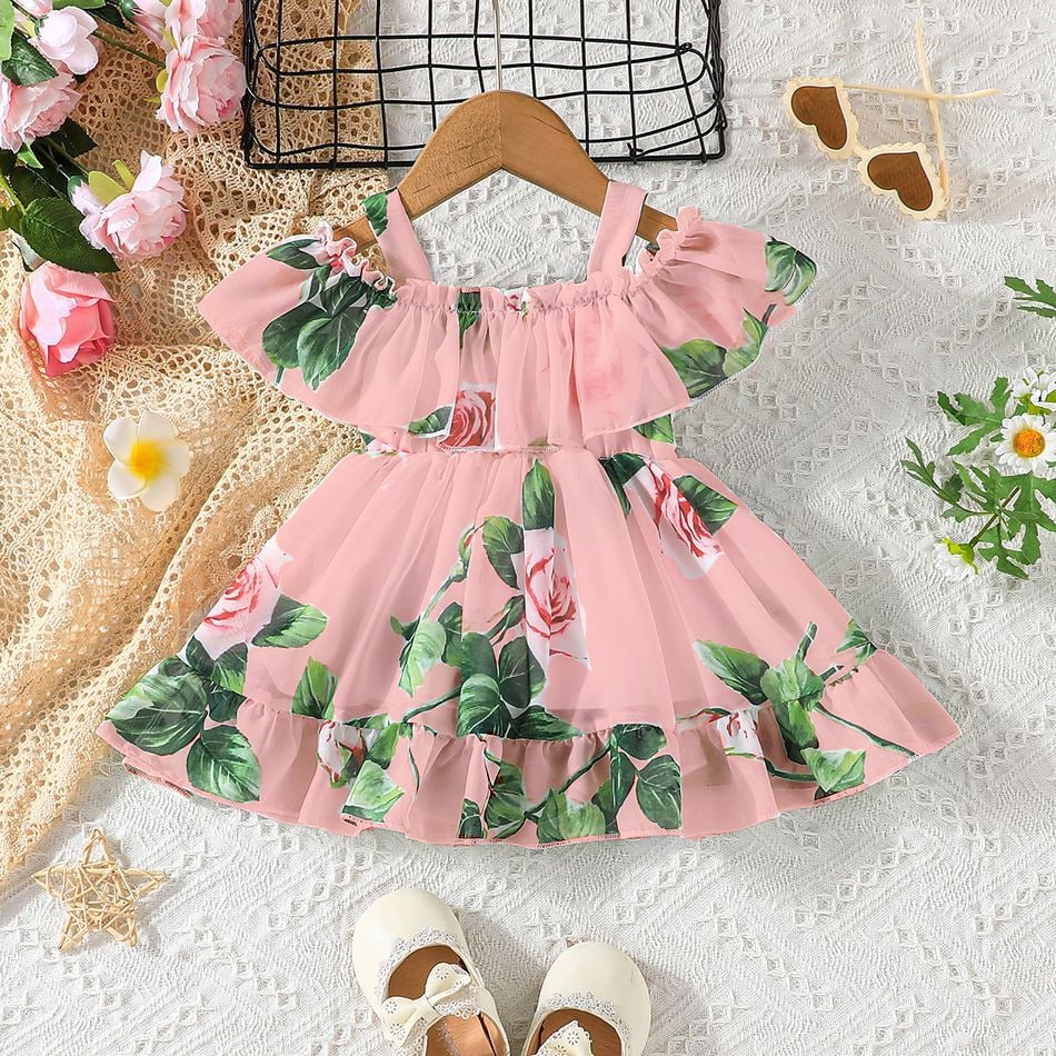 Robe fille en lycra à imprimé floral pour fille de 1 à 2 ans