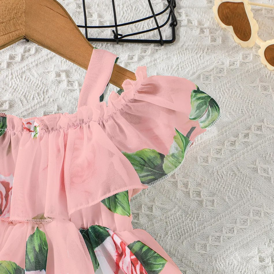 Robe fille en lycra à imprimé floral pour fille de 1 à 2 ans