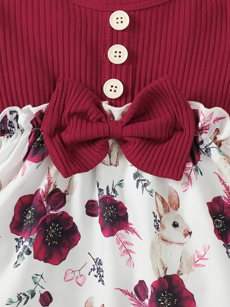 Robe à imprimé floral en lycra pour fille Livraison 8 à 14 jours