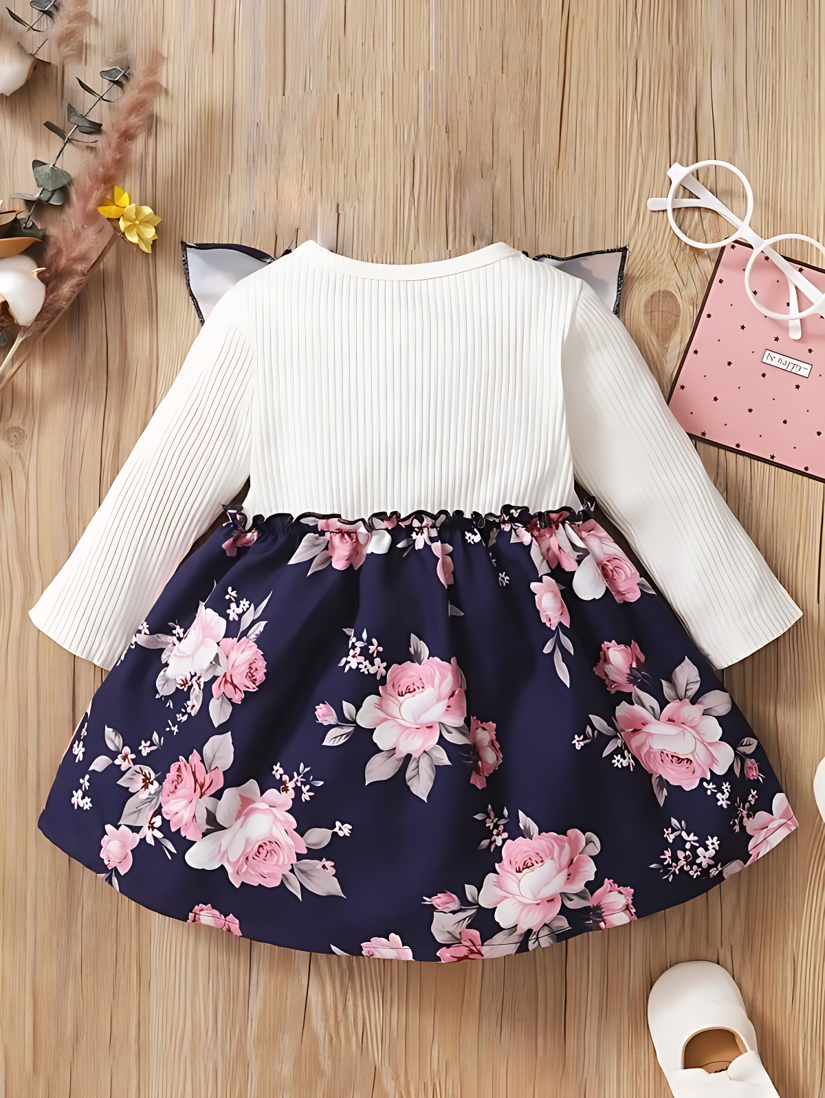 Robe bébé fille en lycra à imprimé floral 1-2 ans Livraison 8 à 14 jours