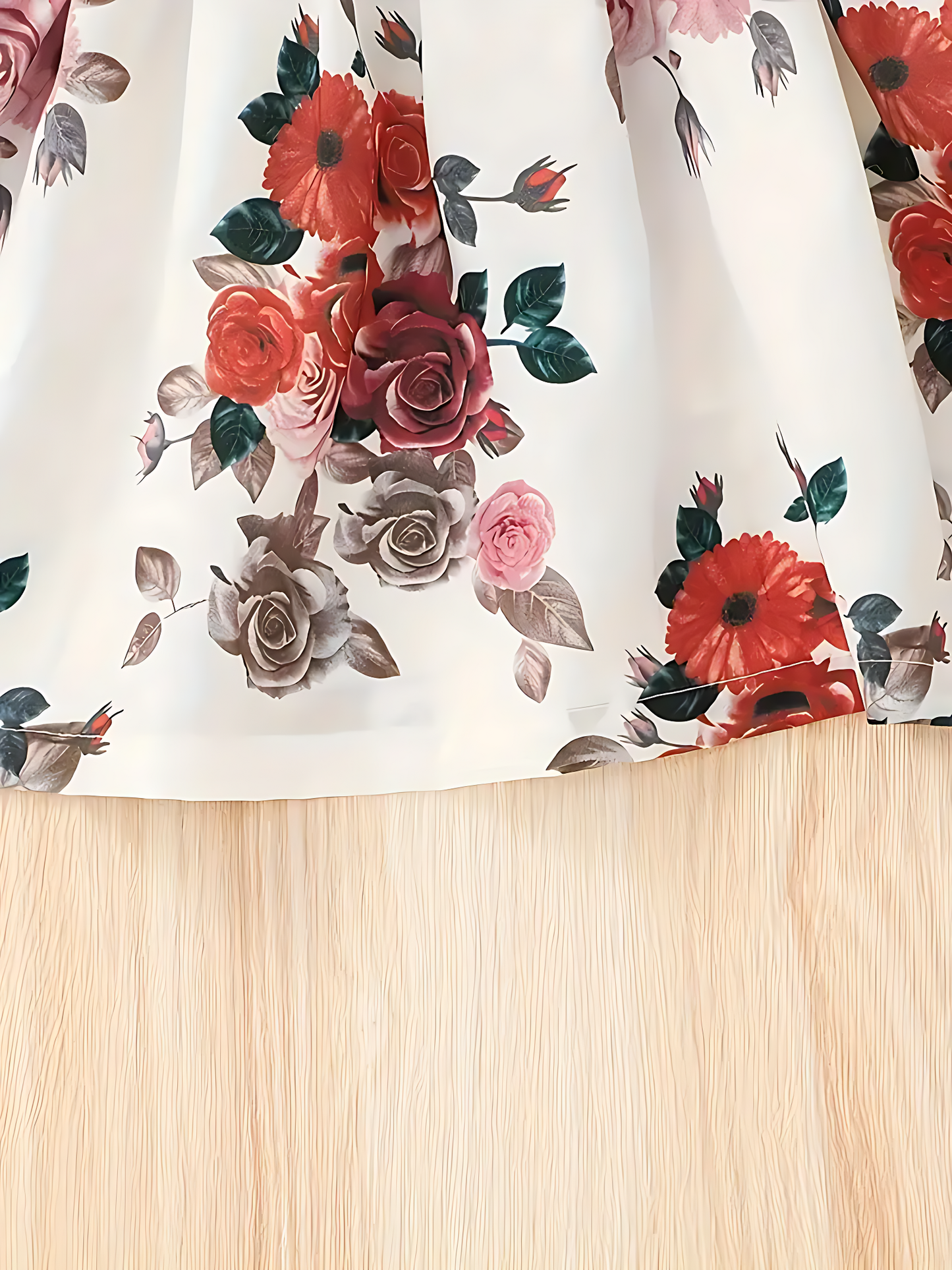 Robe longue à imprimé floral en lycra pour fille de 3 à 4 ans Livraison 8 à 14 jours