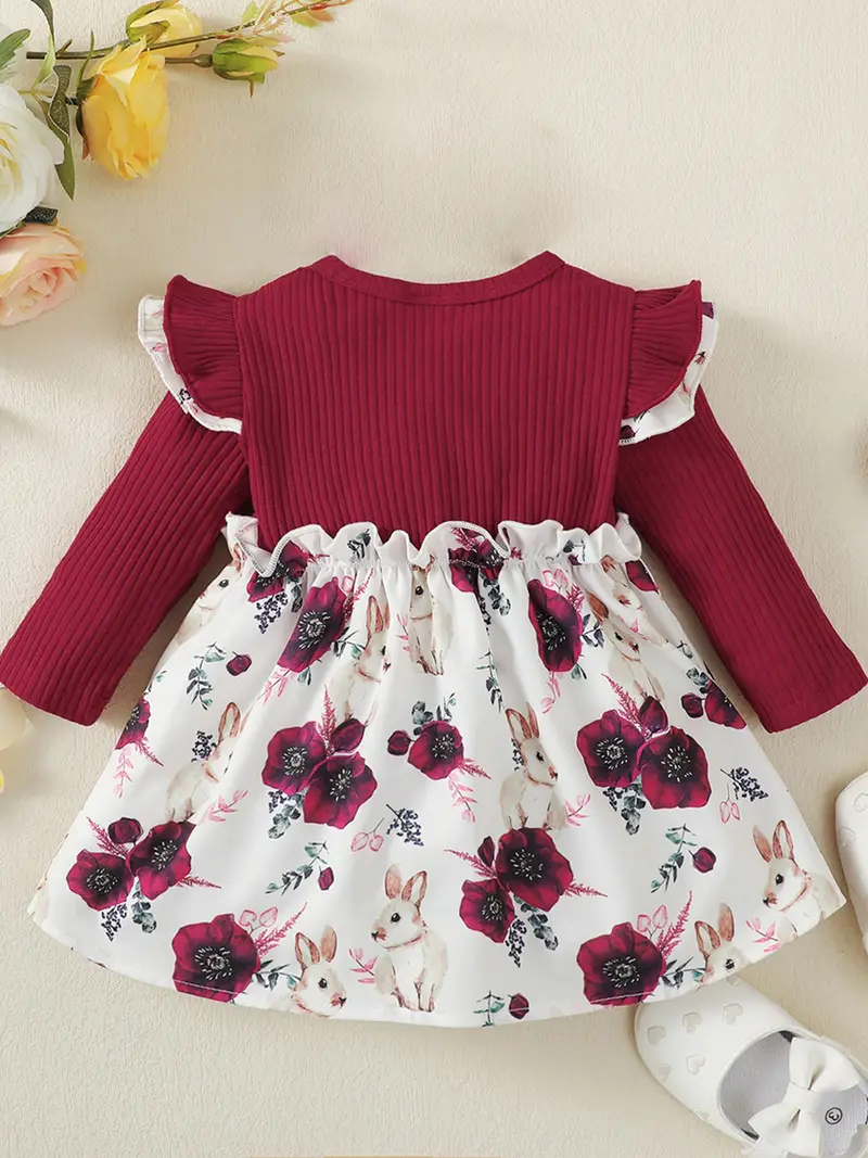 Robe à imprimé floral en lycra pour fille Livraison 8 à 14 jours