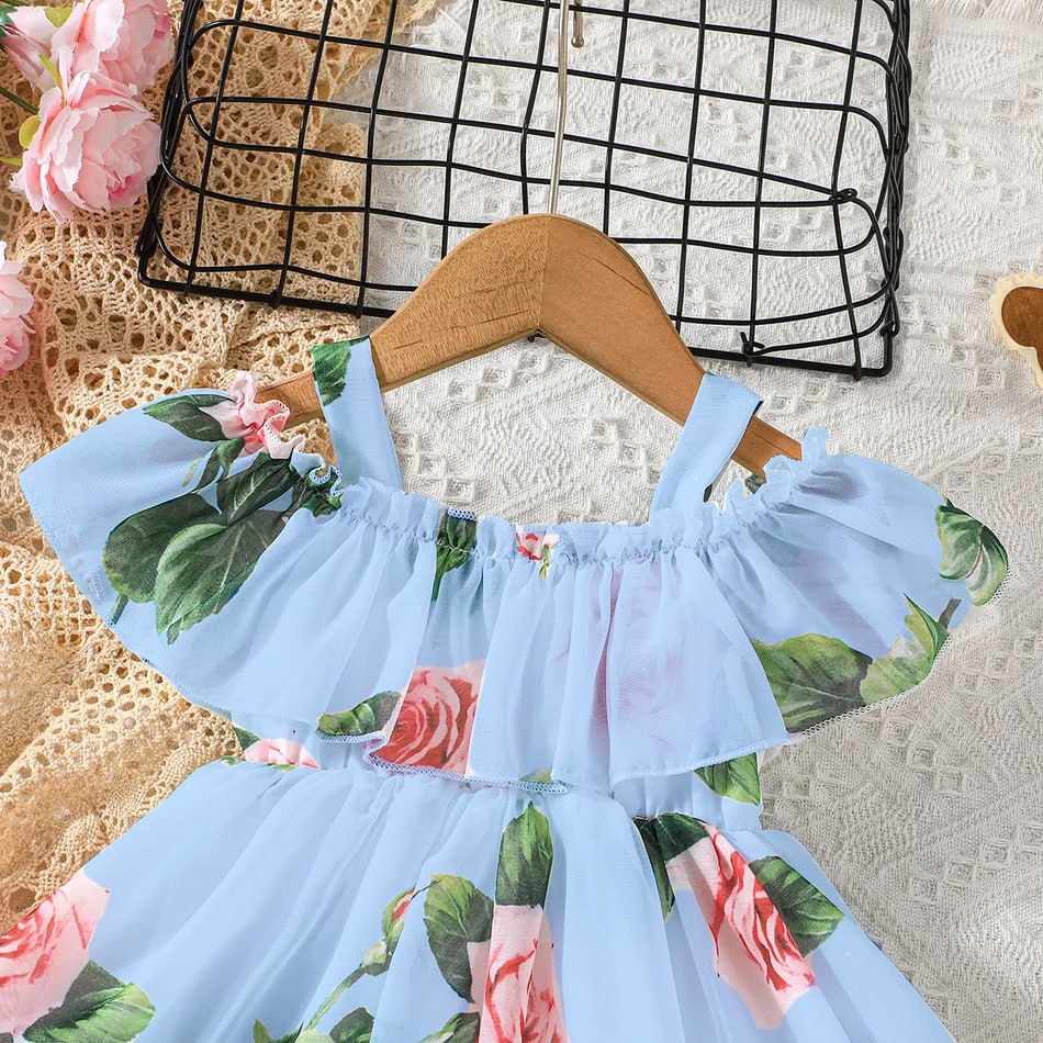 Robe fille en lycra à imprimé floral pour fille de 3 à 4 ans