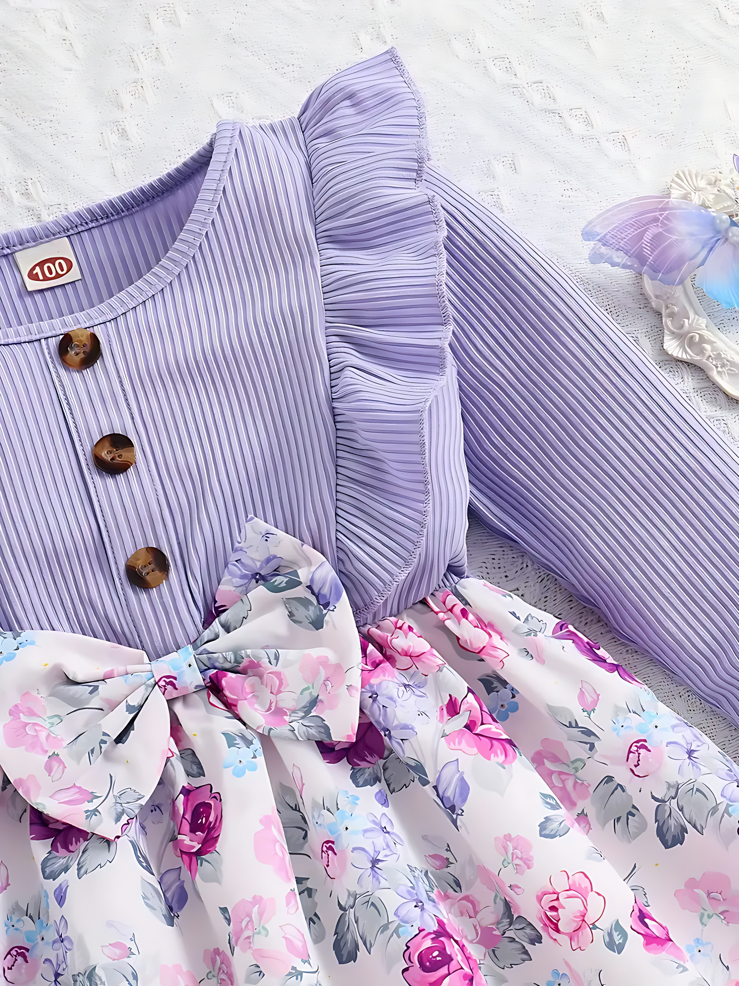 Robe en lycra à imprimé floral pour fille de 6 à 12 mois Livraison 8 à 14 jours