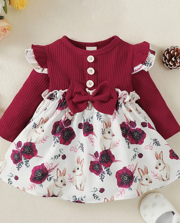 Robe à imprimé floral en lycra pour fille Livraison 8 à 14 jours