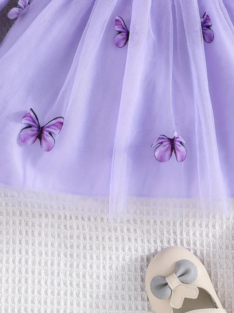 Robe fille en lycra papillons pour fille de 3 à 4 ans