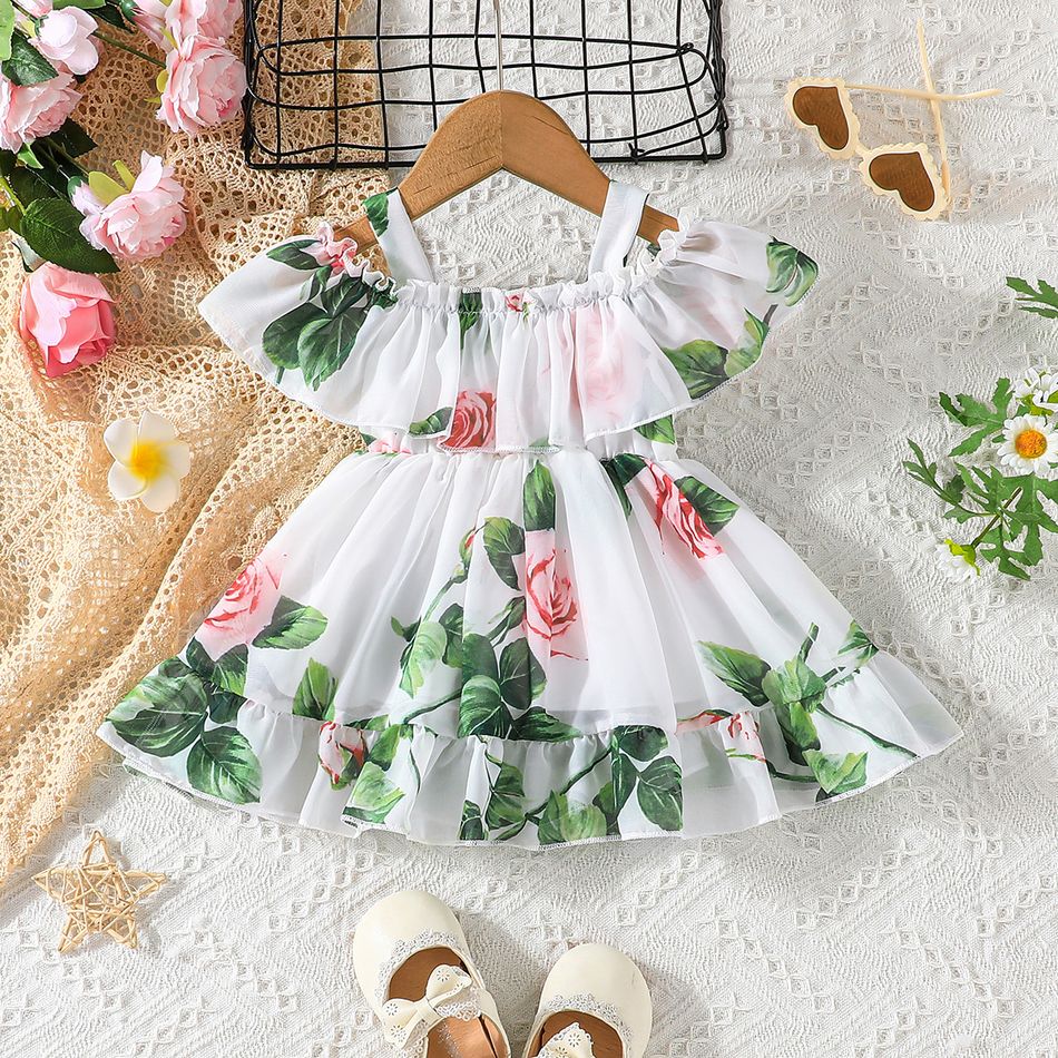Robe courte à imprimé floral pour fille de 1 à 2 ans