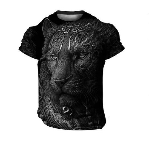 T-shirt à manches courtes pour homme avec imprimé lion 3D XS au 6XL