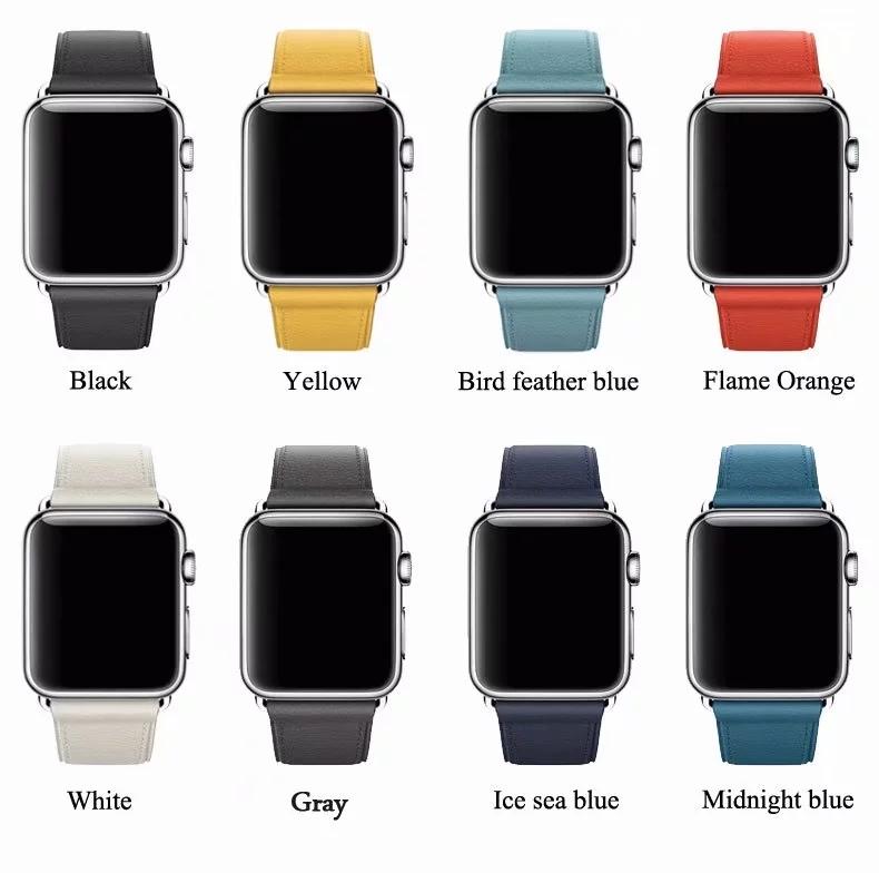 Bracelet en cuir de couleur pour apple watch series 4/3/2/1 Livraison 20 à 30 jours