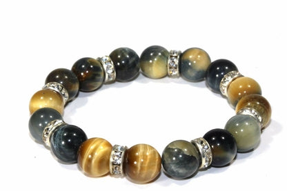 Bracelet de yoga scintillant en pierres d'agate rondes