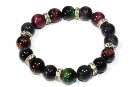 Bracelet de yoga avec breloques en agate et pavé